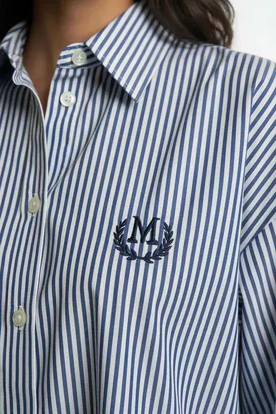 Marc Angelo  Button Up Stripe Shirt  | Navy Stripe MA42303