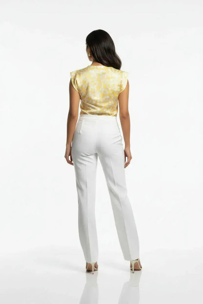 Marc Angelo Cowl Neck Top | Lemon 7214
