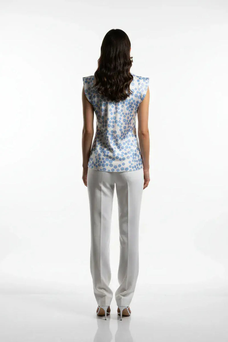 Marc Angelo Cowl Neck Top | Pale Blue 7214