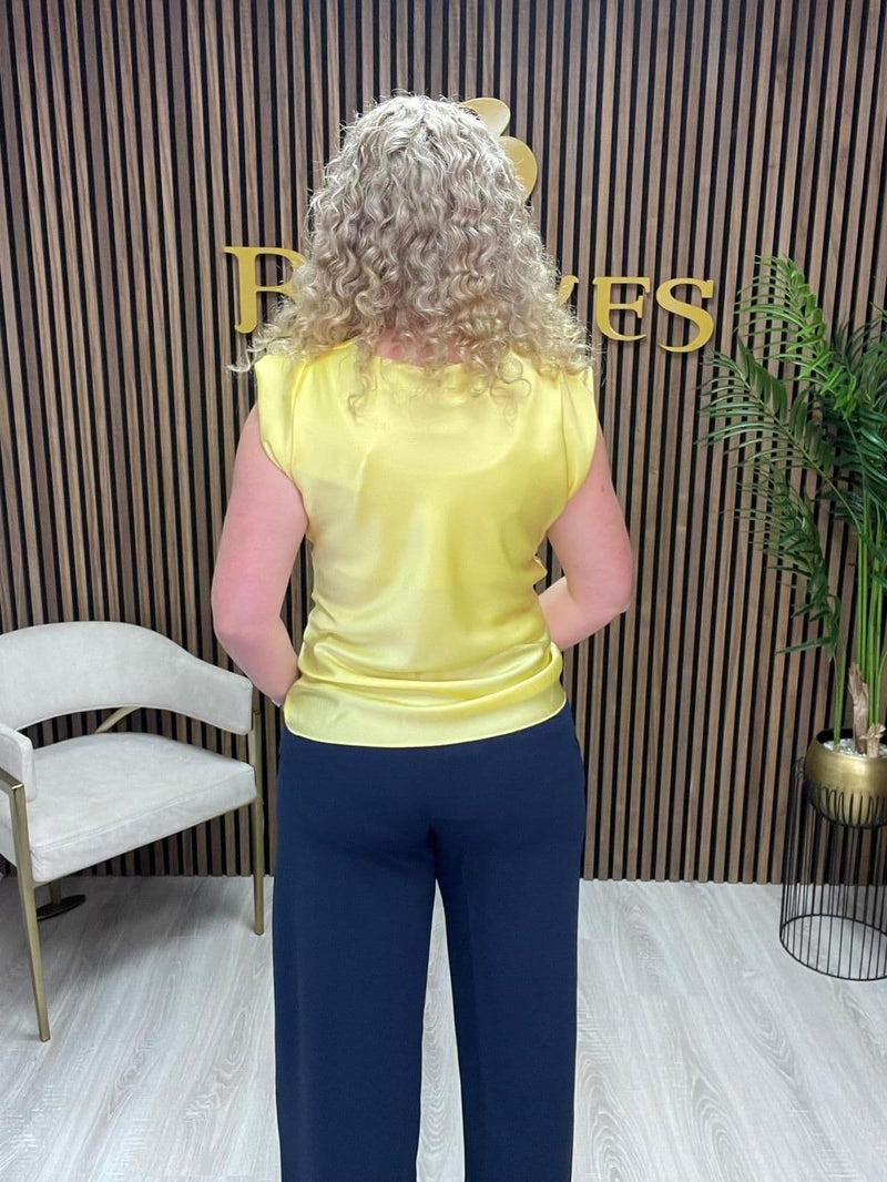 Marc Angelo Satin Plain Top | Lemon 1132