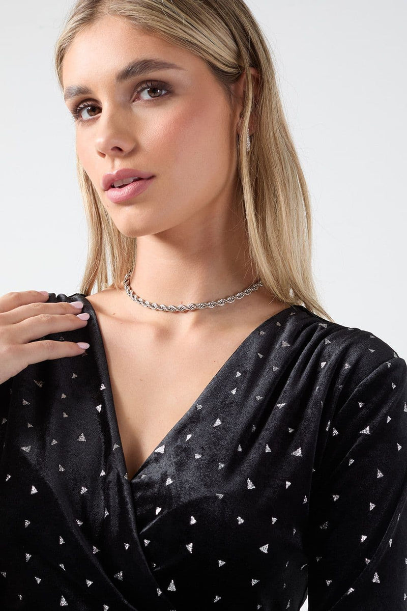 Marc Angelo Velvet Dress | Black MA810443