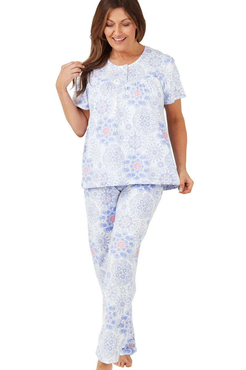 Marlon  Geo Cotton Pyjamas Blue MA40939A