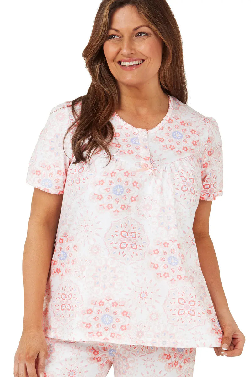 Marlon  Geo Cotton Pyjamas  Pink MA40939A