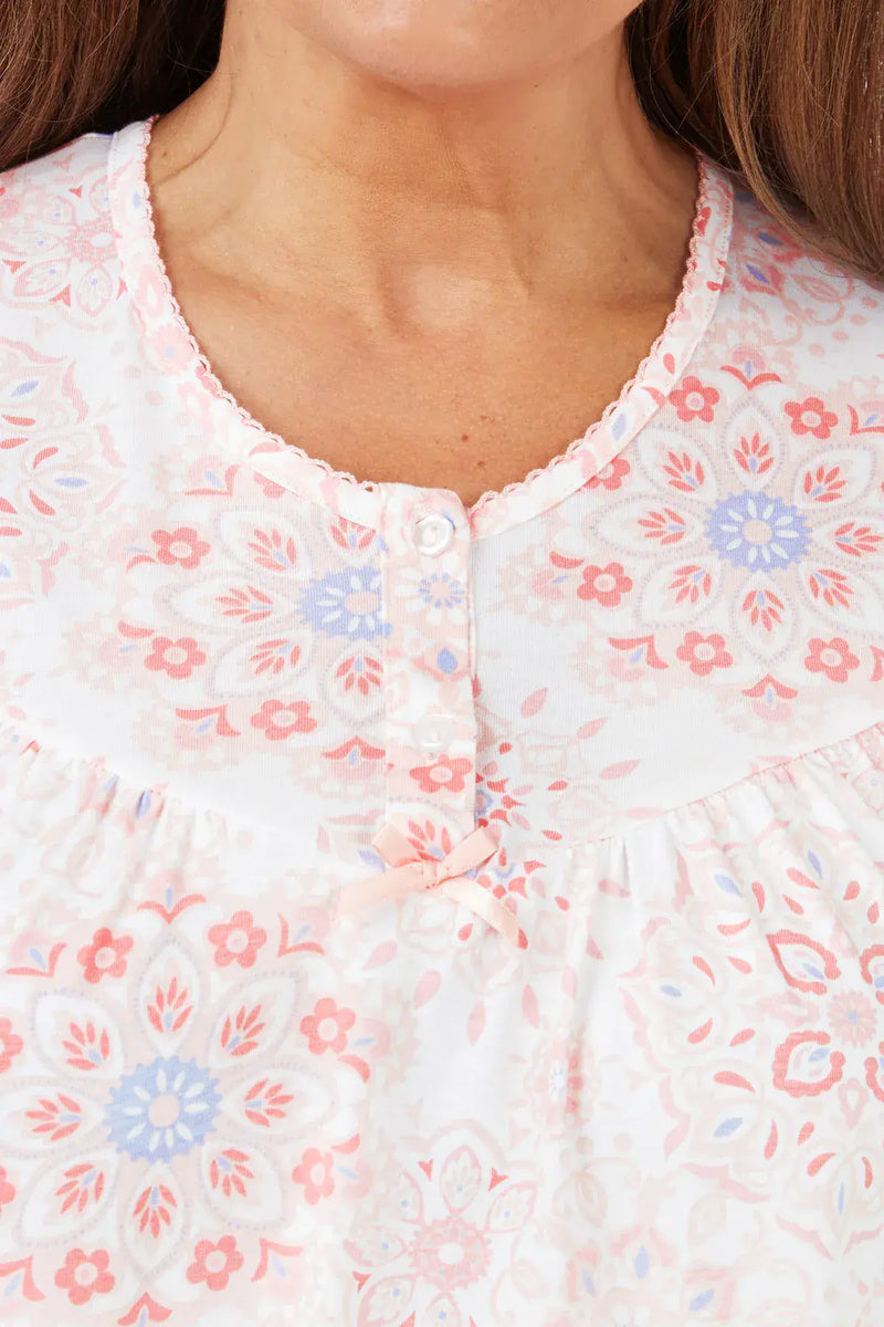 Marlon  Geo Cotton Pyjamas  Pink MA40939A