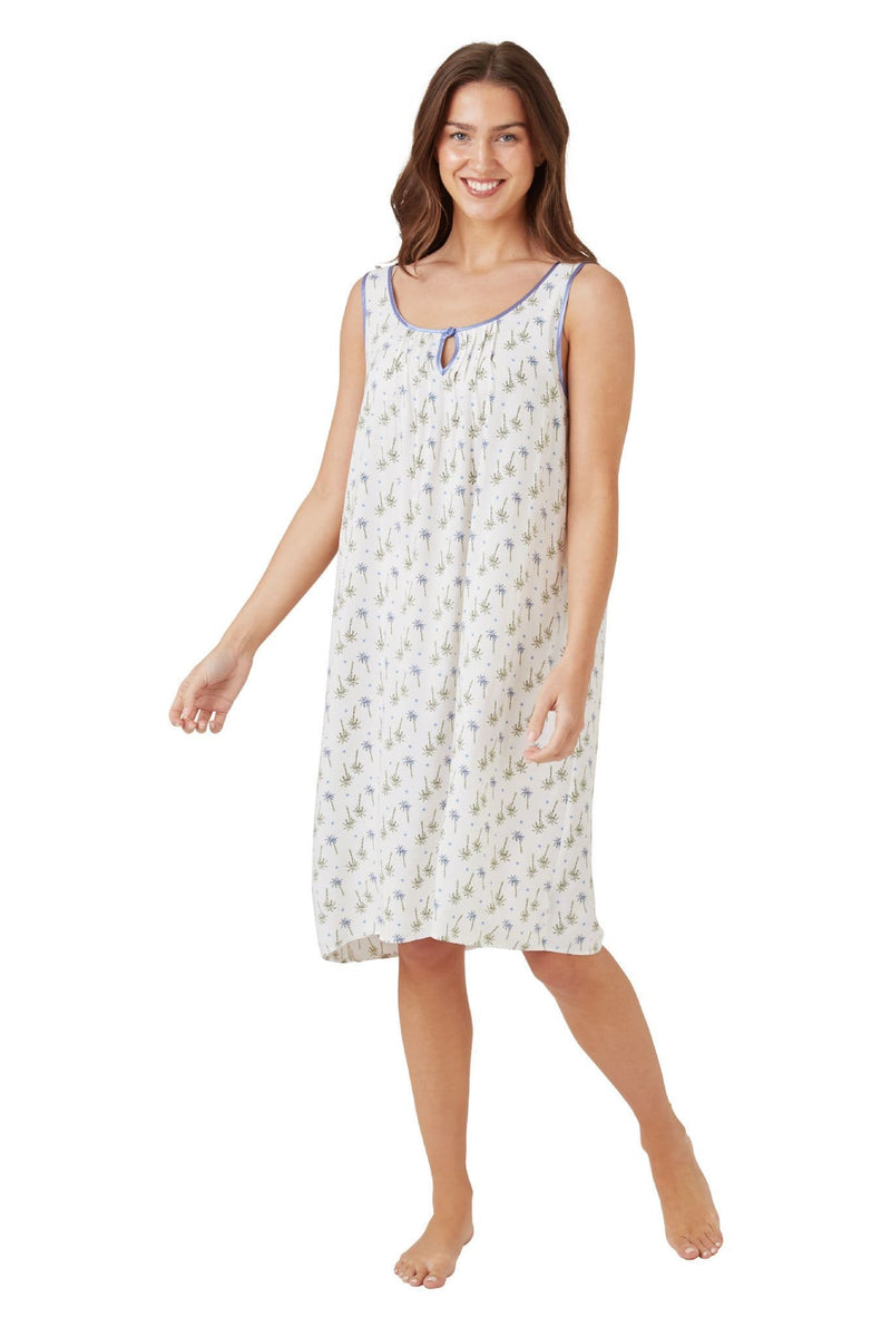 Marlon Night Dress Palm | Blue IN41001