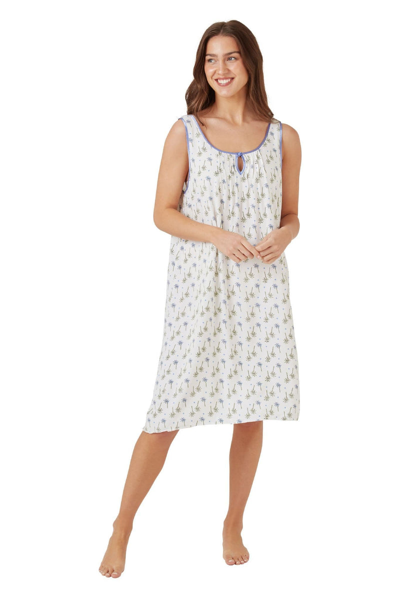 Marlon Night Dress Palm | Blue IN41001