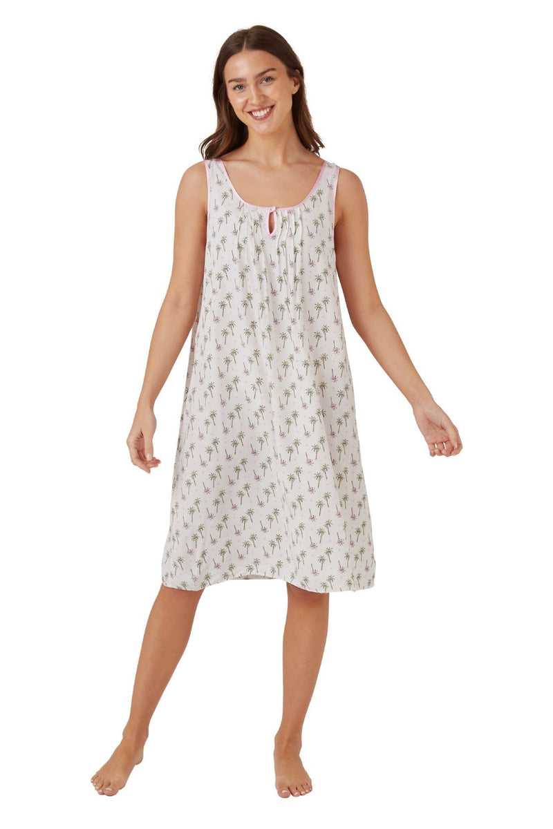 Marlon Night Dress Palm | Pink IN41001