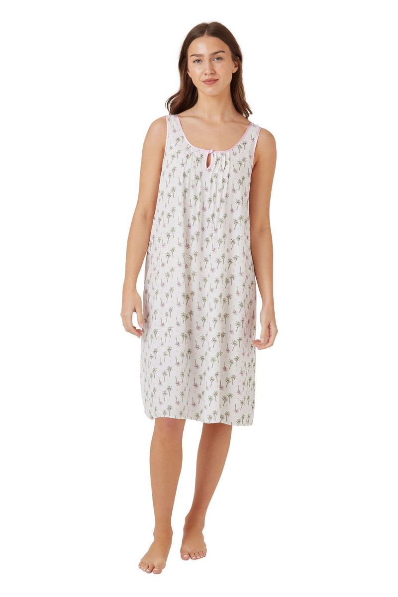 Marlon Night Dress Palm | Pink IN41001
