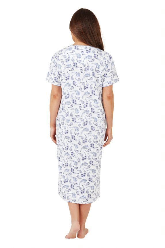 Marlon Paisley Cotton Nightdress | Blue MA40830