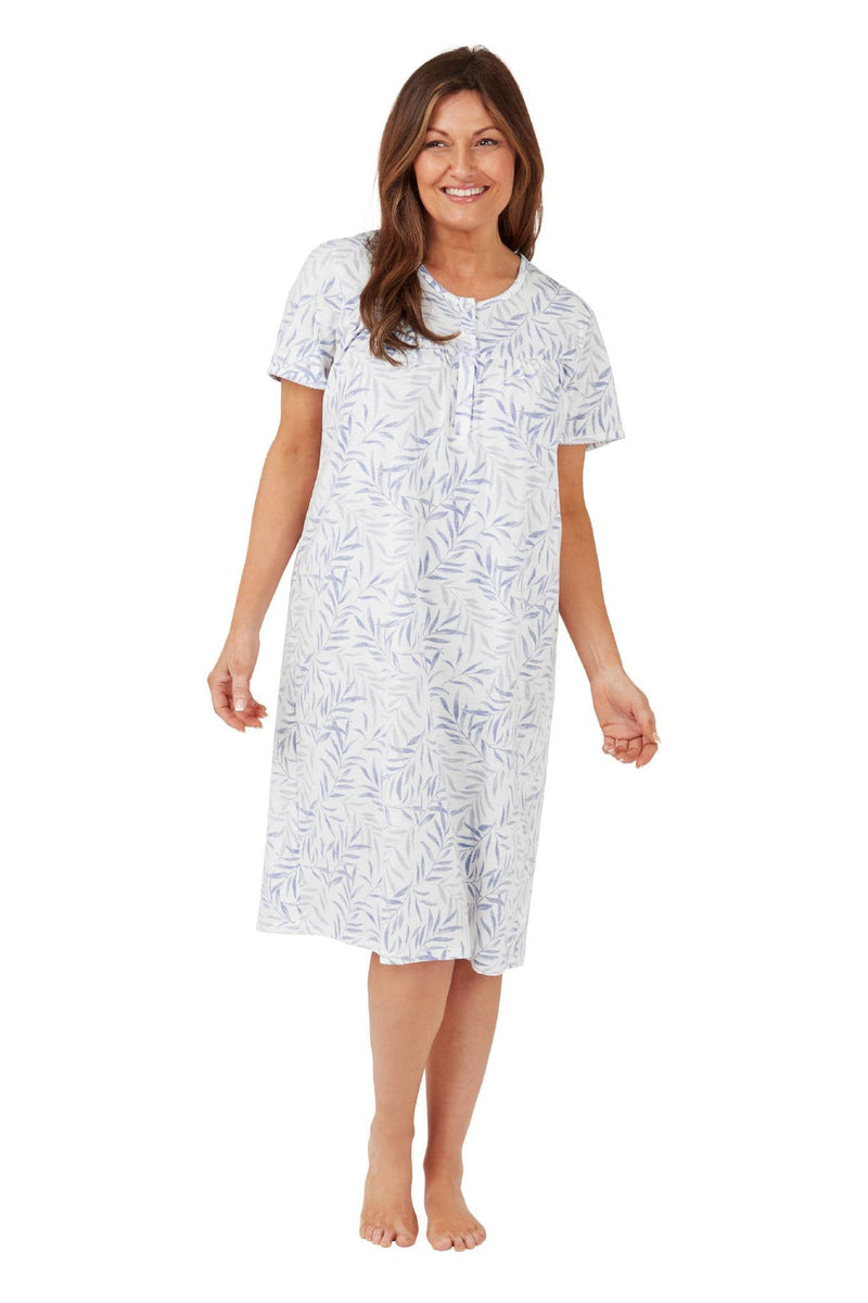 Marlon Palm Nightdress | Blue MA40933