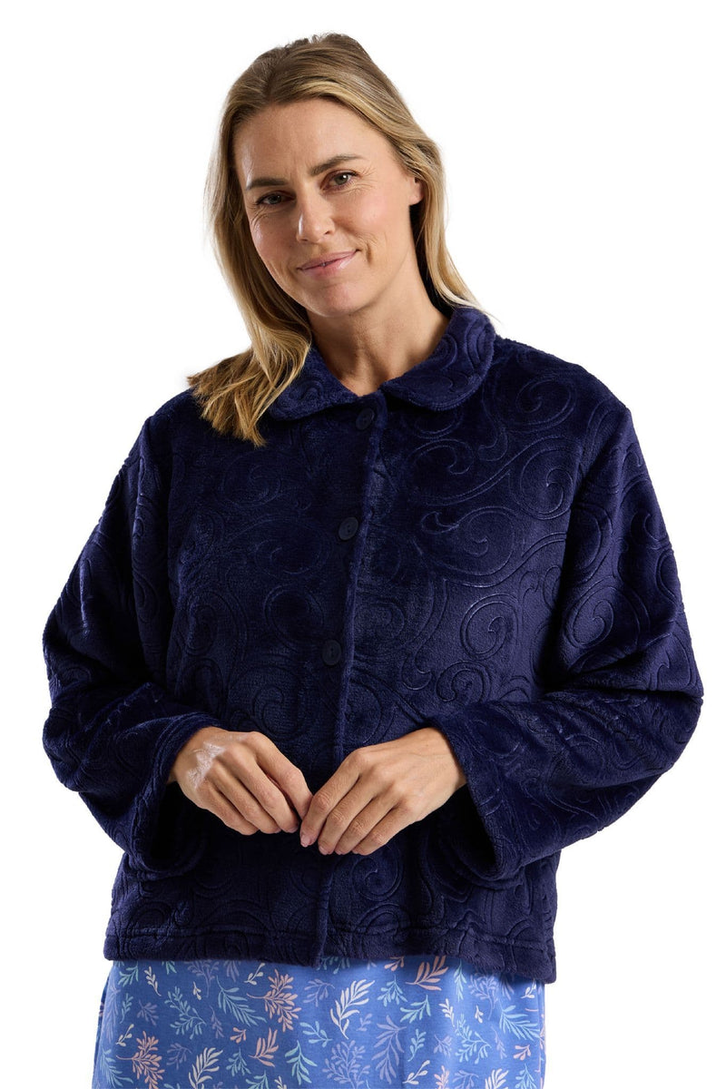 Marlon Swirl Bed Jacket | Navy MA45721