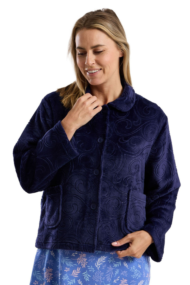 Marlon Swirl Bed Jacket | Navy MA45721