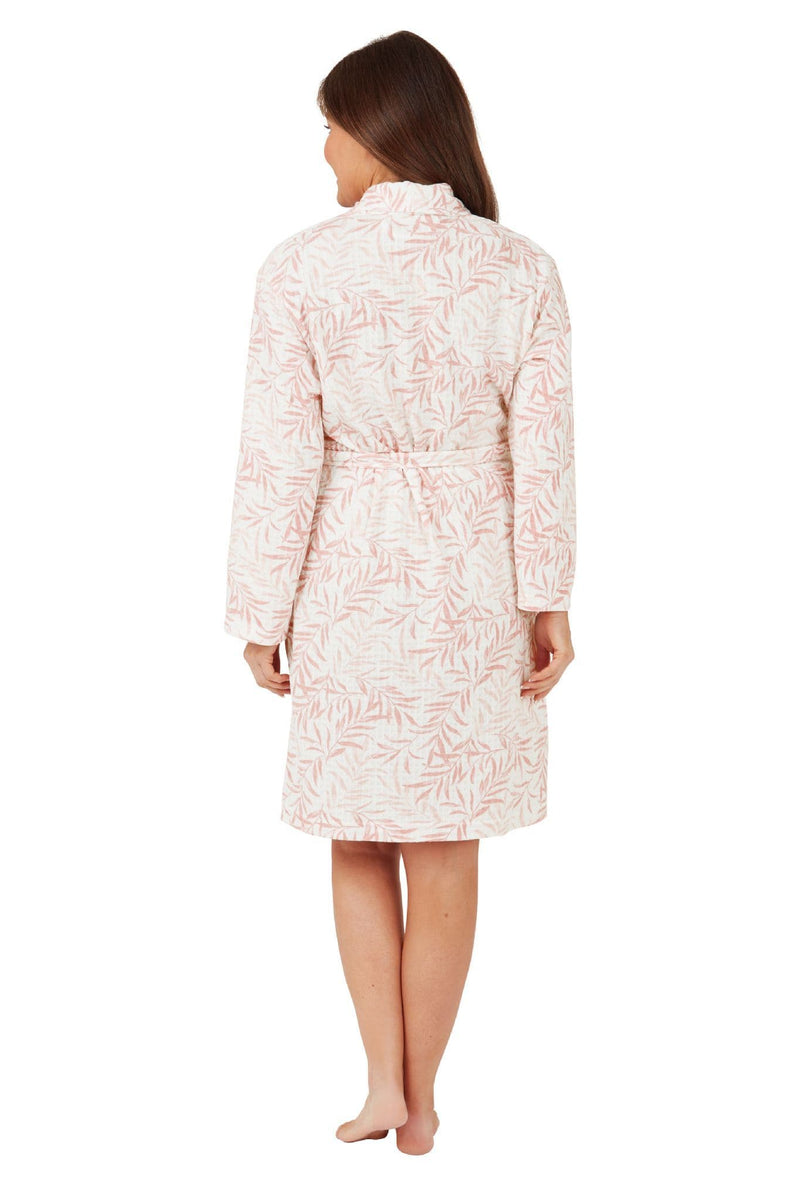 Marlon  Waffle Palm Robe | Pink MA4028
