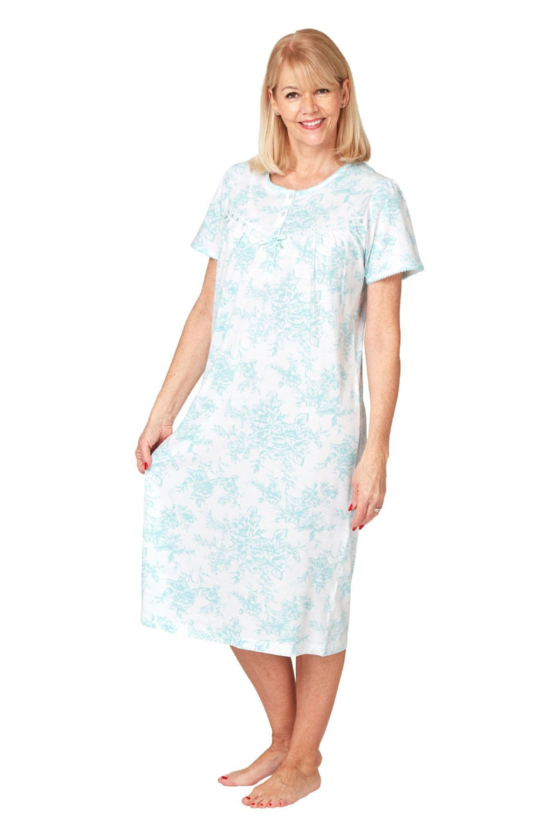 Marsylka Agnes Short Sleeve Nightdress Blue | Ma35701