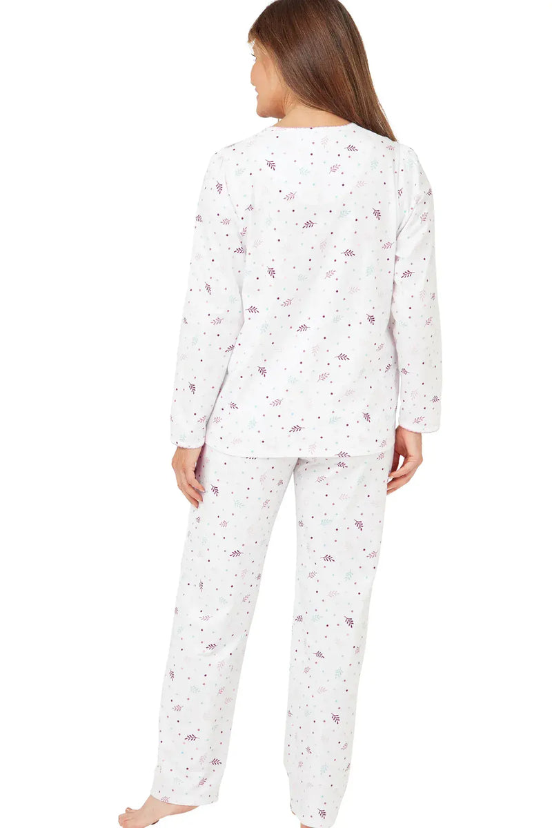 Marsylka Cotton Pyjamas Spot Leaf  | Pink MA38299