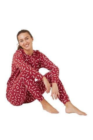 Marsylka  Dachshund Jersey Pyjamas | Red IN42653
