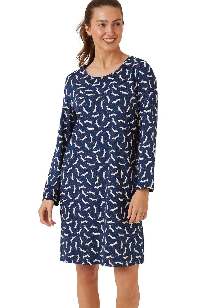 Marsylka Dachshund Nightshirt | Navy In42646