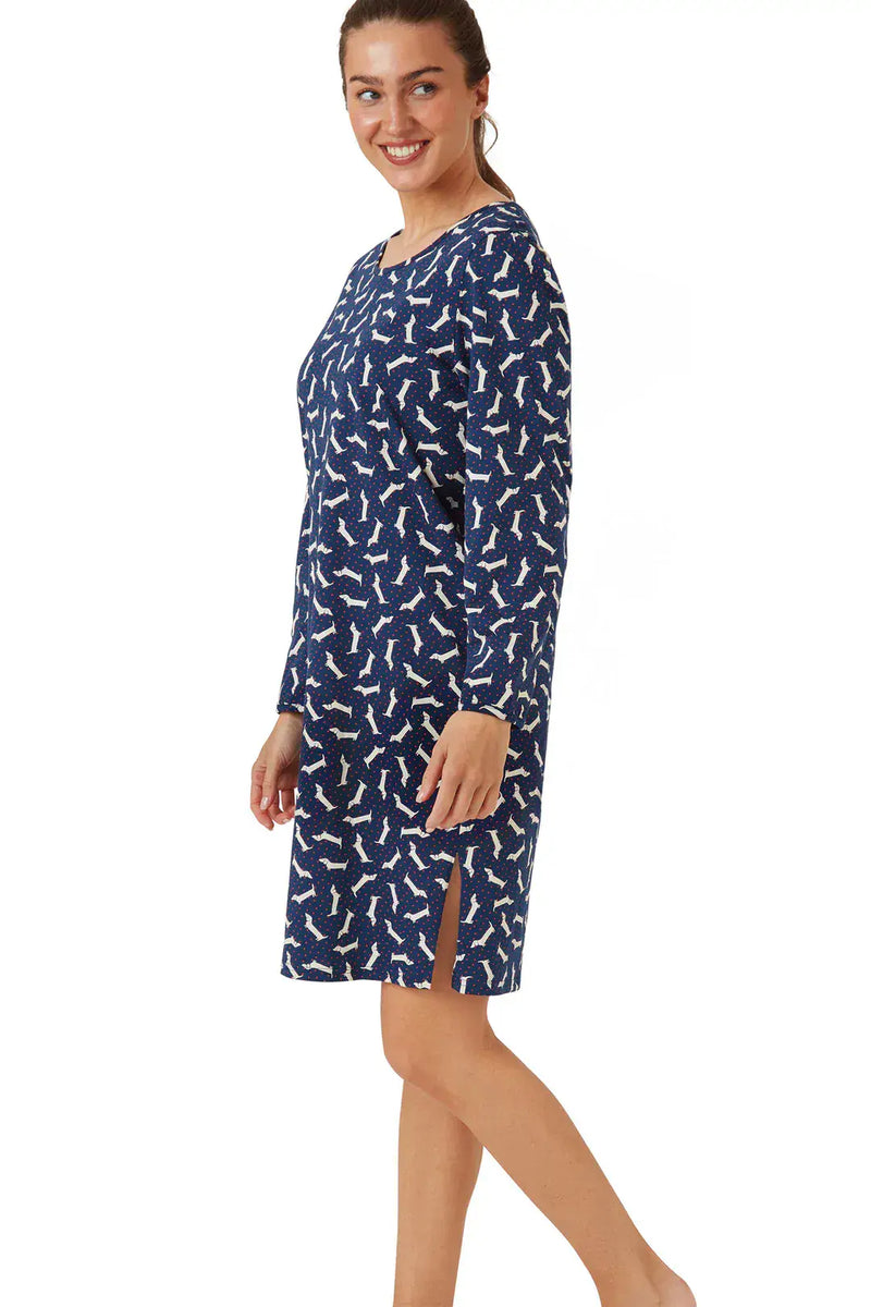 Marsylka Dachshund Nightshirt | Navy In42646