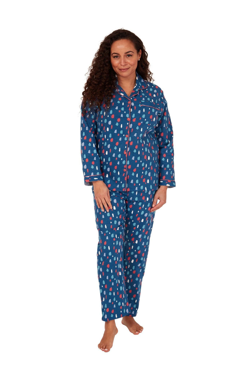 Marsylka In33735 Splat Spot Wincey Pyjamas Ocean