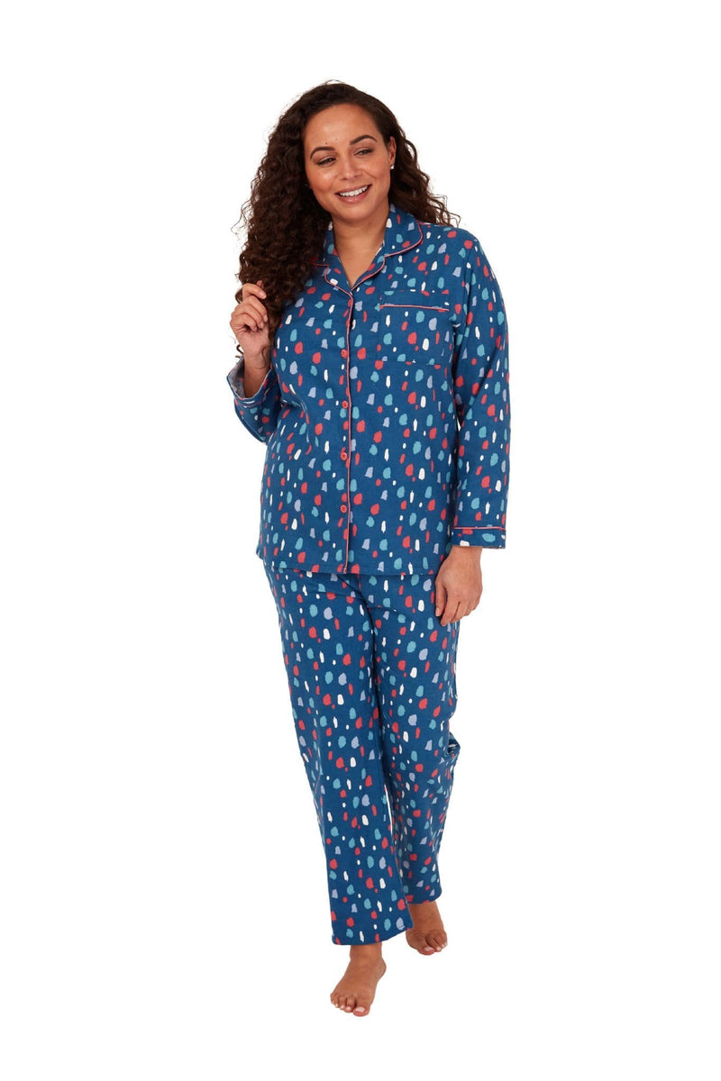 Marsylka In33735 Splat Spot Wincey Pyjamas Ocean