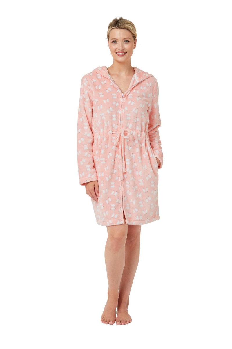 Marsylka In34653 Penguin Fleece Robe Pink