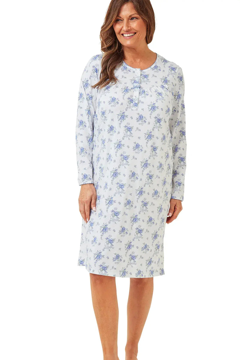 Marsylka Night Dress Floral | Blue MA42620