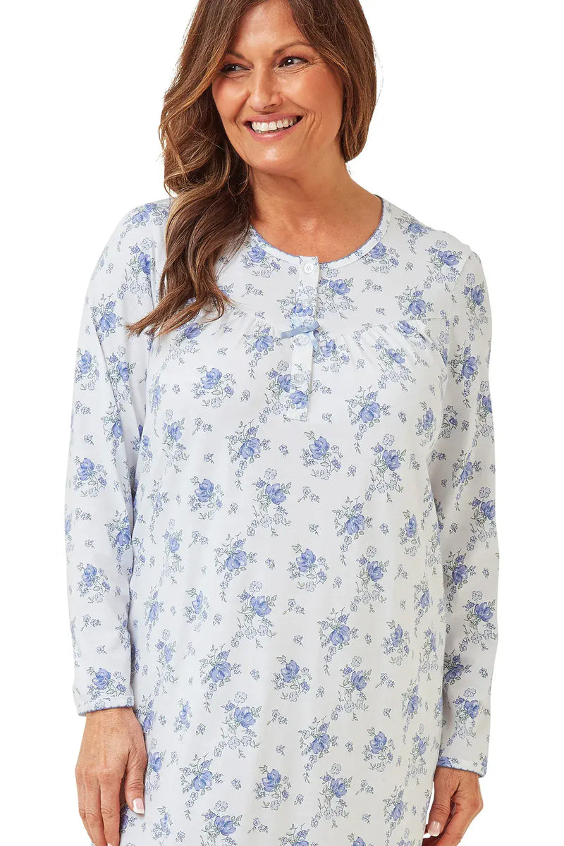Marsylka Night Dress Floral | Blue MA42620