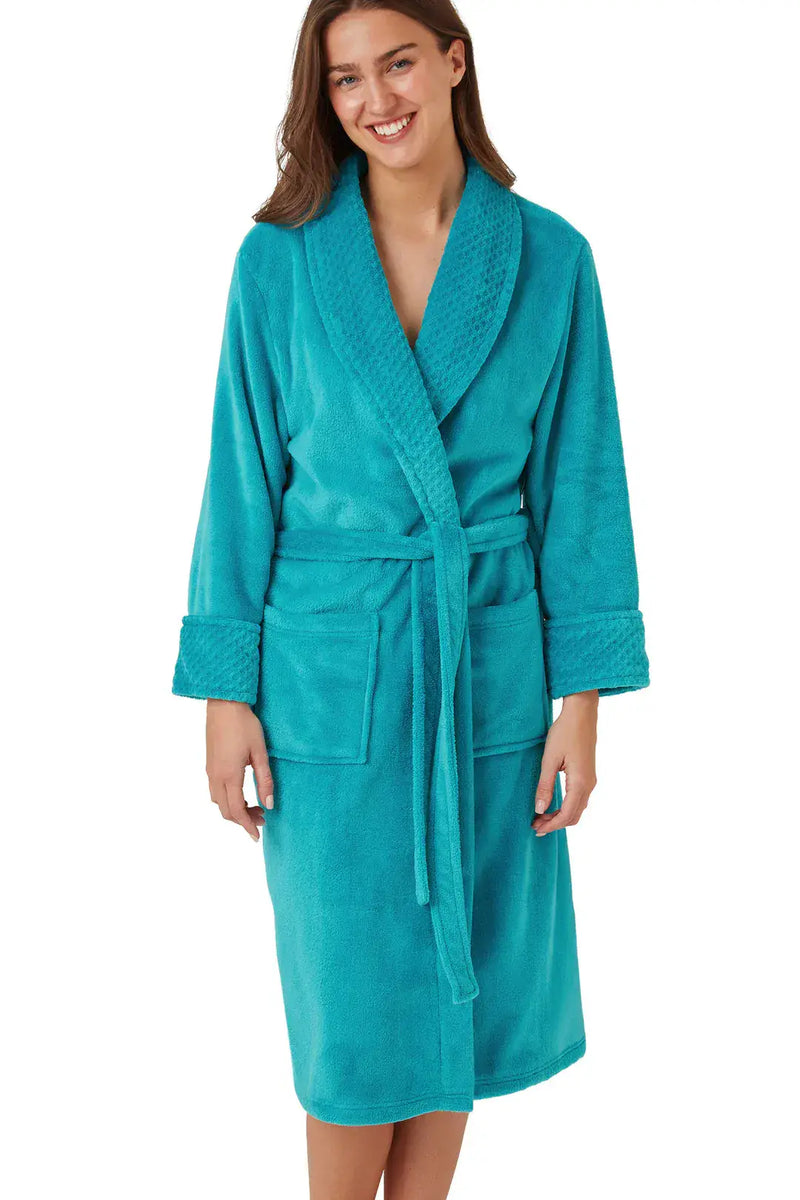 Marsylka  Shimmer Fleece Robe | Teal IN42645