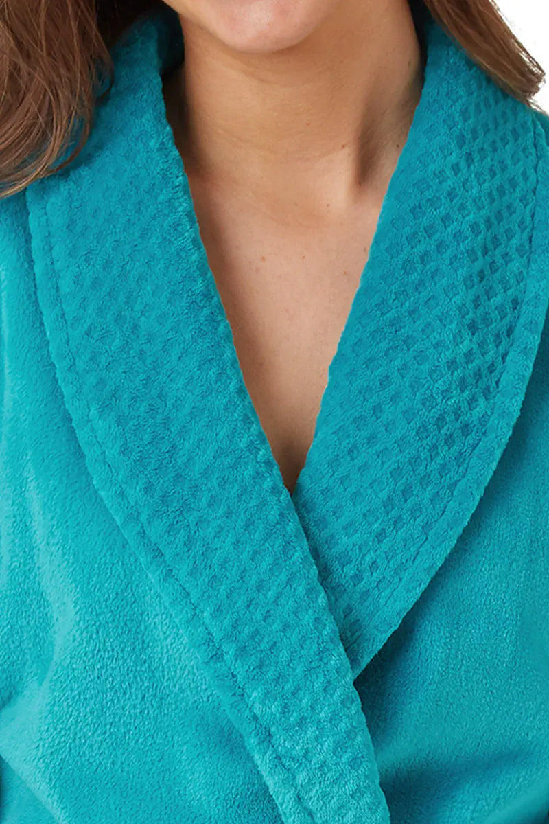 Marsylka  Shimmer Fleece Robe | Teal IN42645