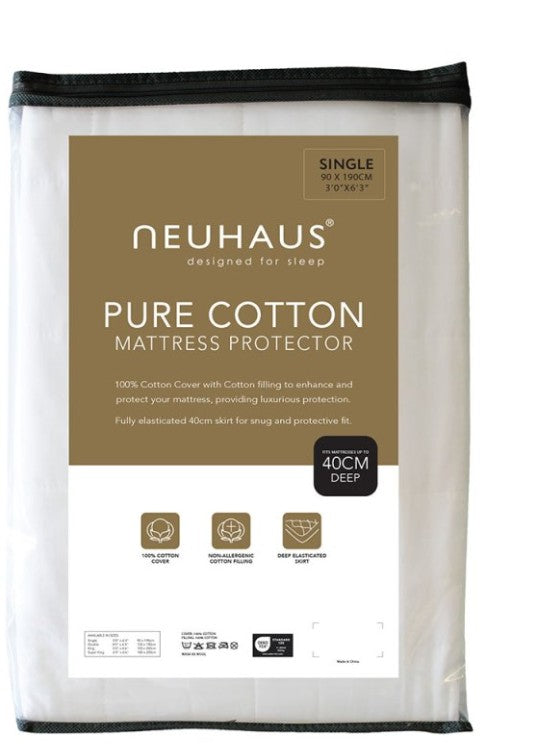 Neuhaus Pure Cotton Mattress Protector | White