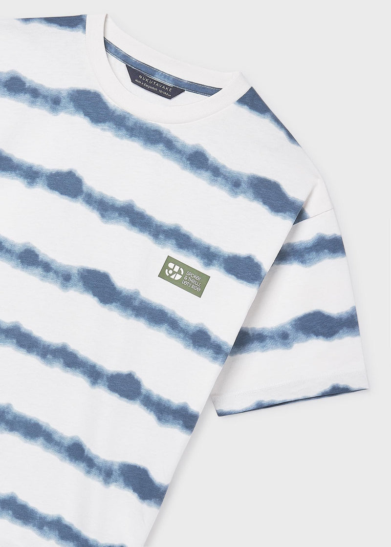 Mayoral Boy Print SS Tee | Cream /blue 6039 /SS26