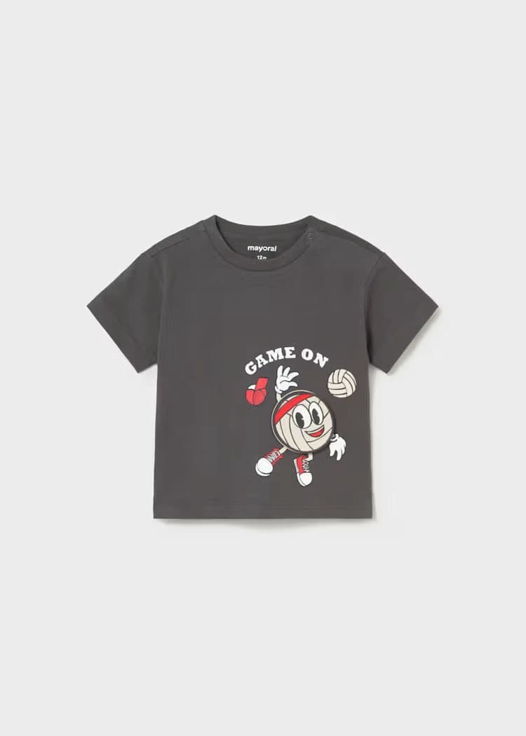 Mayoral Boys Applique T- Shirt | Coal 1006/ SS26