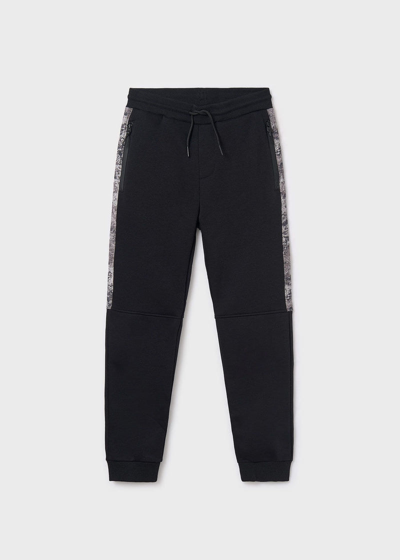 Mayoral Boys Contrast Jogger | Black  7565 AW