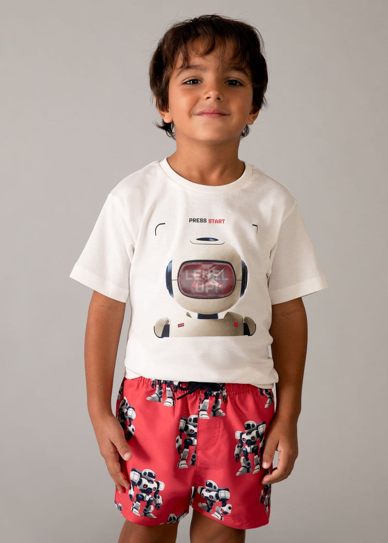 Mayoral Boys Lenticular  S/S T-Shirt | Cream 3065/SS26