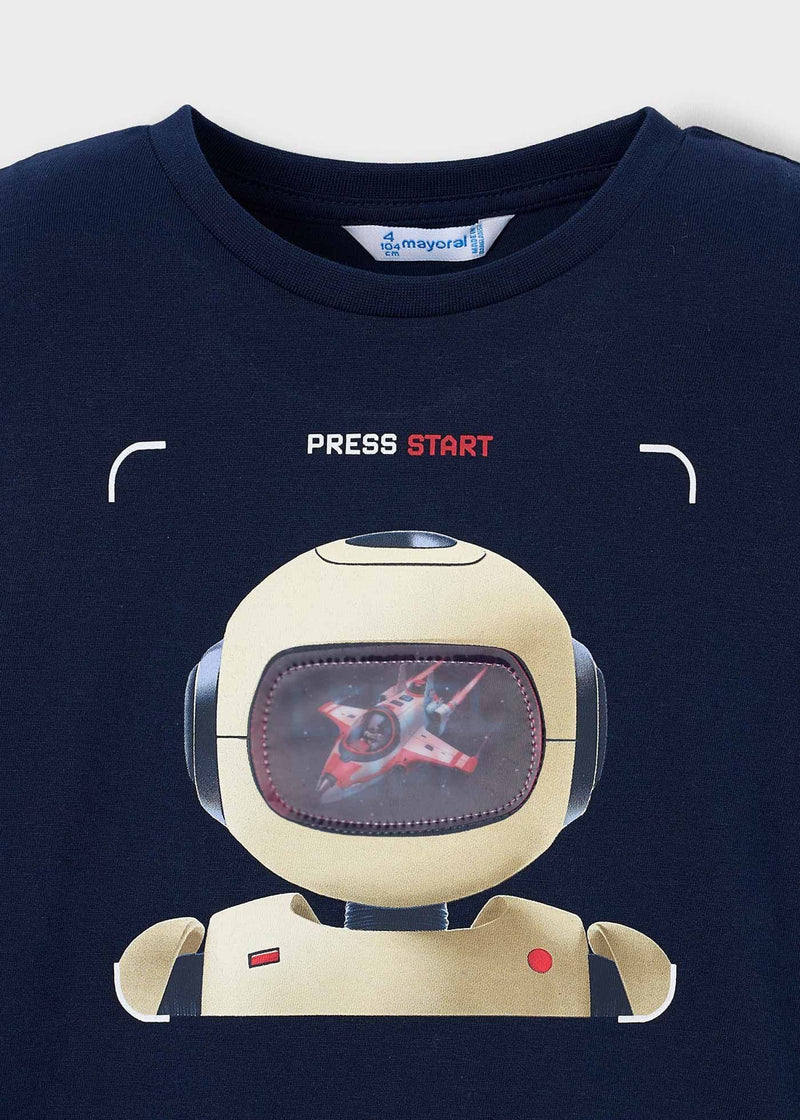 Mayoral Boys Lenticular  S/S T-Shirt | Navy 3065/SS26