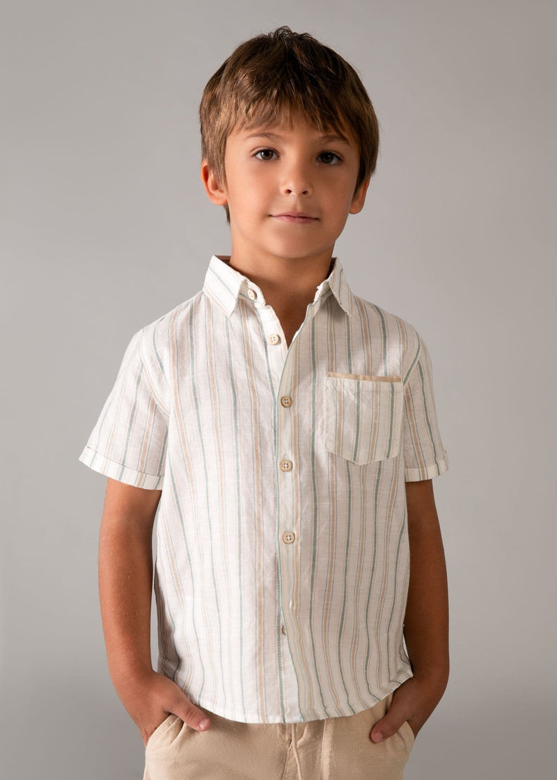 Mayoral Boys Linen Bermuda Set | Mocha 3217/SS26