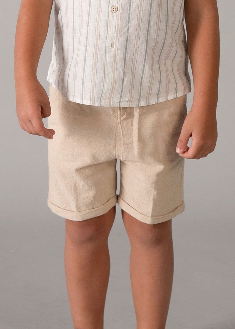 Mayoral Boys Linen Bermuda Set | Mocha 3217/SS26