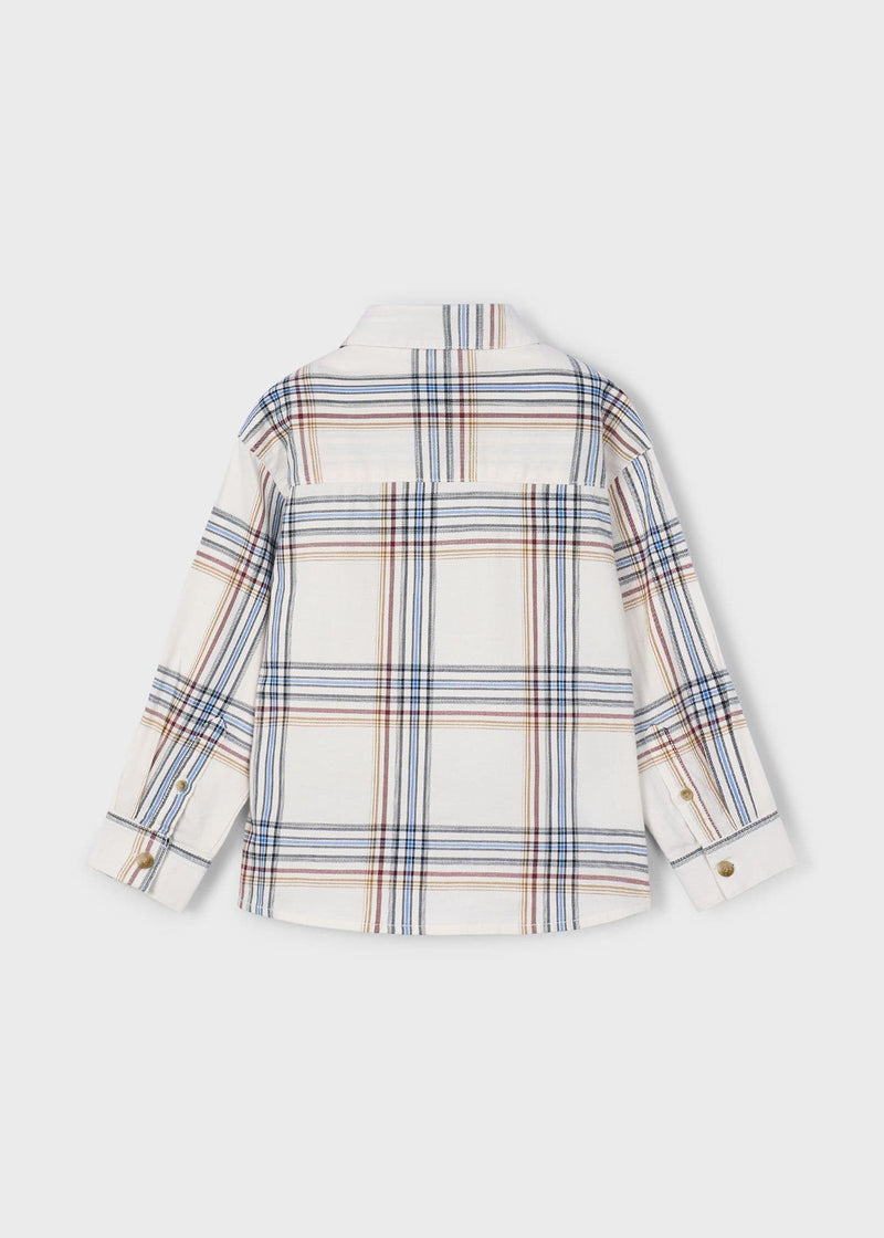 Mayoral Boys LS Check Shirt  | Cream 4128 AW