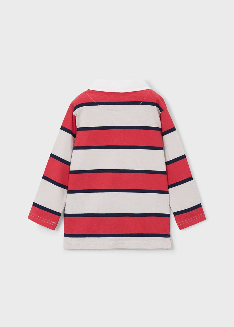 Mayoral Boys LS Stripe Polo | Tomato 3111/ SS26