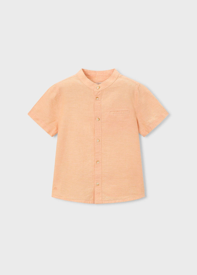 Mayoral Boys Mao Collar Shirt | Peach 3113 /SS26