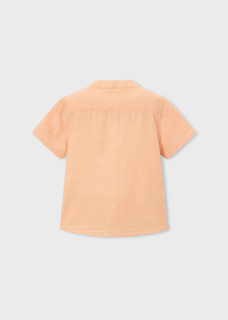 Mayoral Boys Mao Collar Shirt | Peach 3113 /SS26