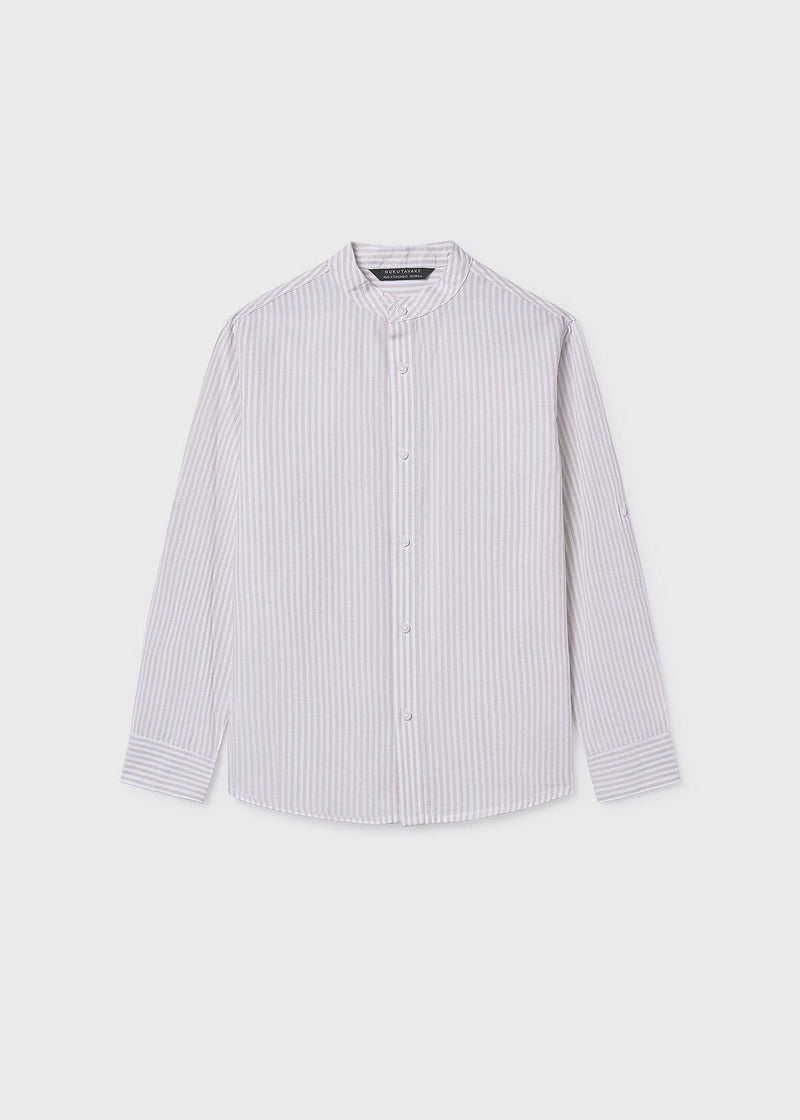 Mayoral  Boys Mao Collar Shirt | Stone 6176/SS26