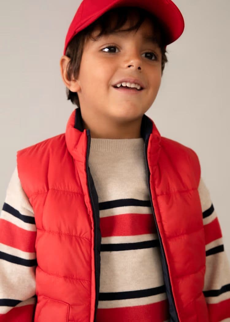 Mayoral Boys Reversible Vest | Tomato 3380/ SS26