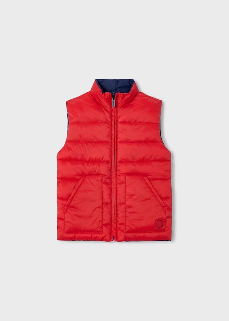 Mayoral Boys Reversible Vest | Tomato 3380/ SS26