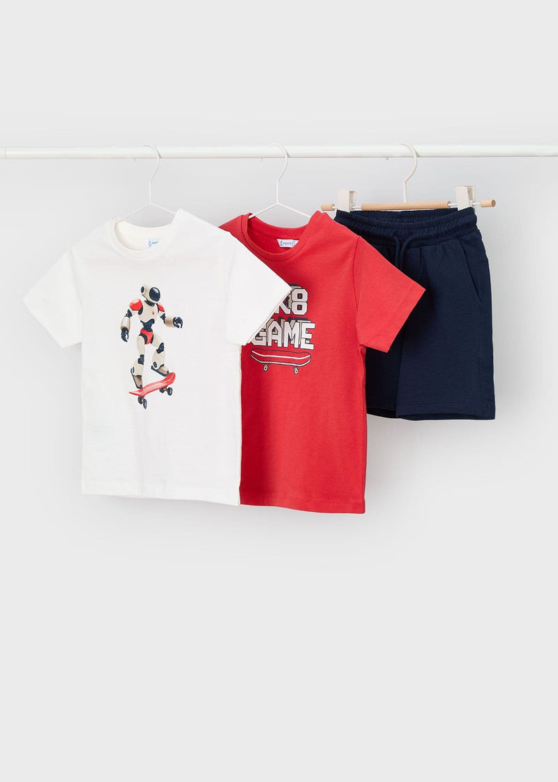 Mayoral Boys Robot Knit Set | Tomato 3604/SS26