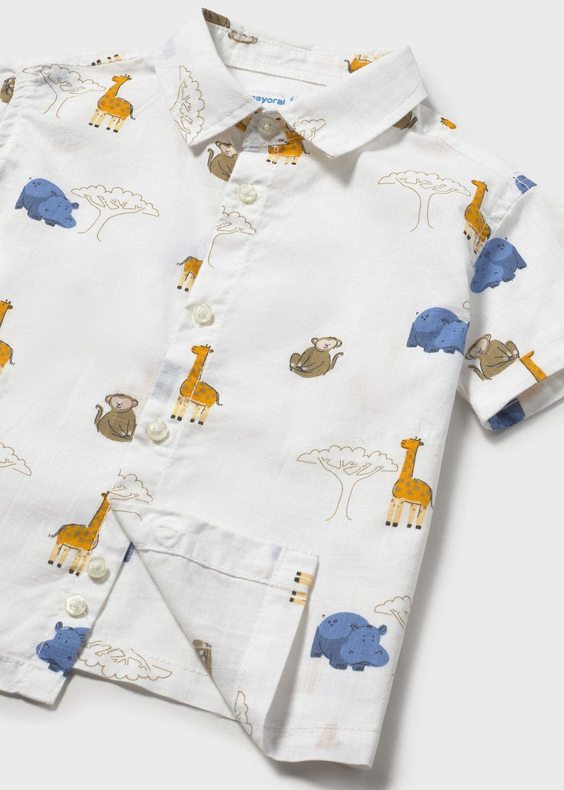 Mayoral Boys S/S Shirt | White 1114/SS26