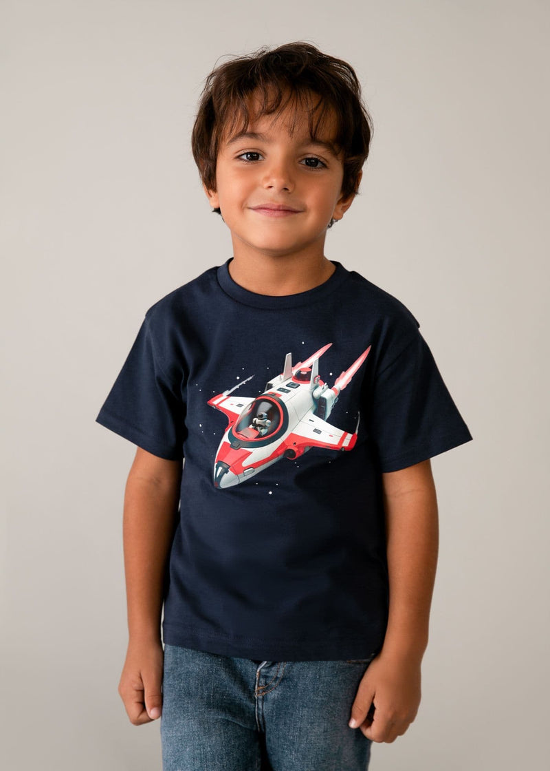 Mayoral Boys Spaceship Tee Shirt |Navy 3067/SS26