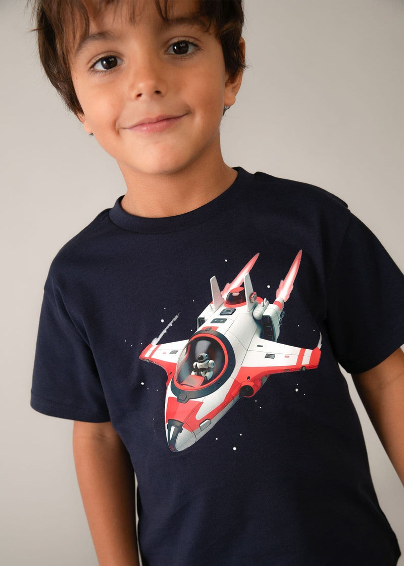 Mayoral Boys Spaceship Tee Shirt |Navy 3067/SS26