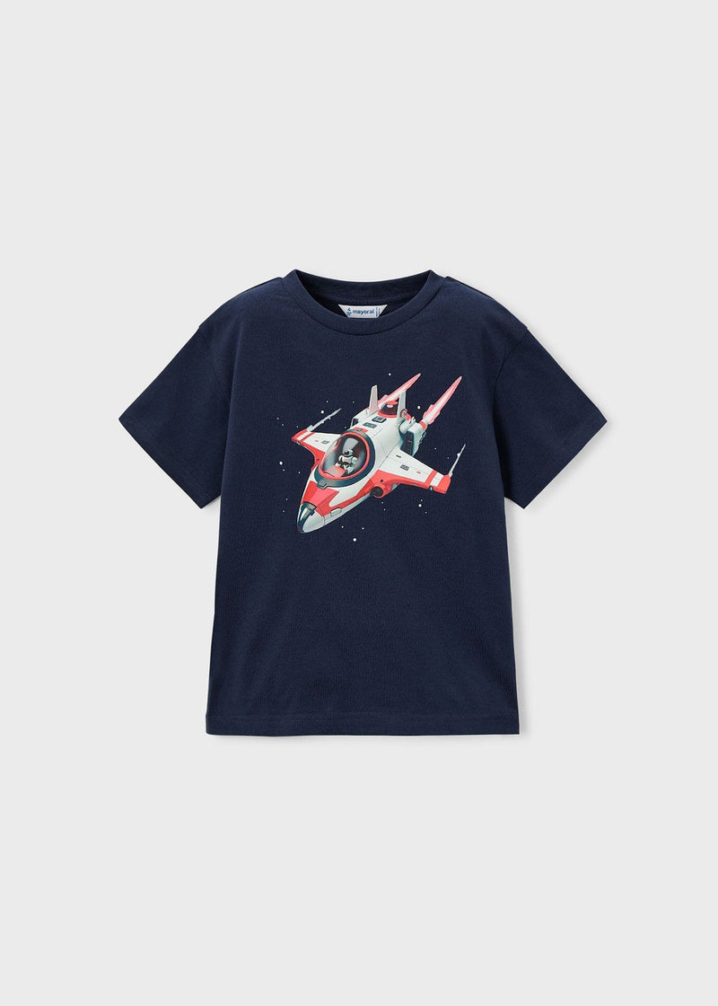 Mayoral Boys Spaceship Tee Shirt |Navy 3067/SS26