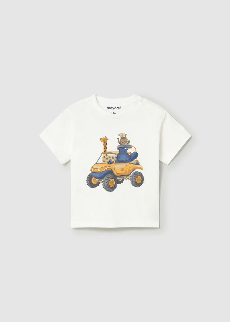 Mayoral Boys Vehicle T-Shirt  | Cream  1010 /SS26
